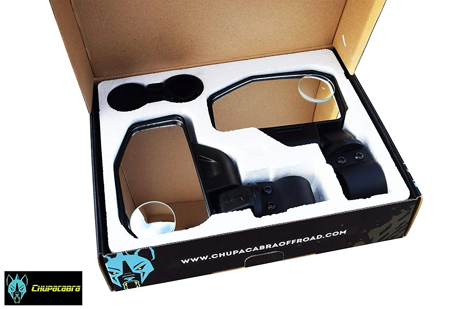 Offroad Rear View/Side Mirror for UTV with SPOT Mirror - Right & Left Pair for 1.6" - 2" - Image 4