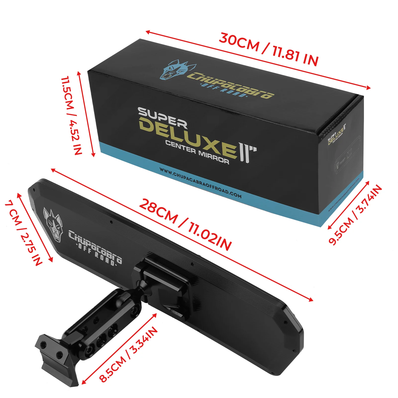 Super DELUXE 11" Offroad UTV Center Rearview Mirror - Image 17